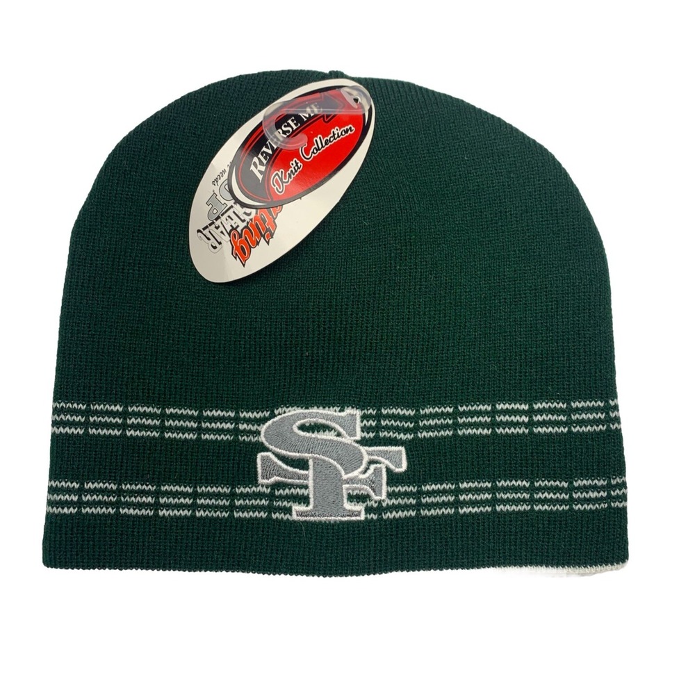 Edmond Santa Fe Wolves Reversible Beanie Winter Green High School Football